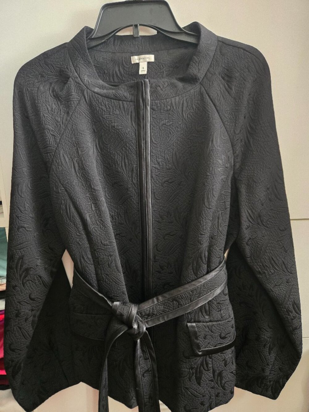 New w/o tags- Semantiks Nordstrom Black Brocade Jacket - XL